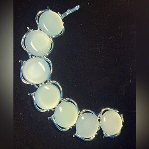 Vintage White Moon Glow Silver Bracelet